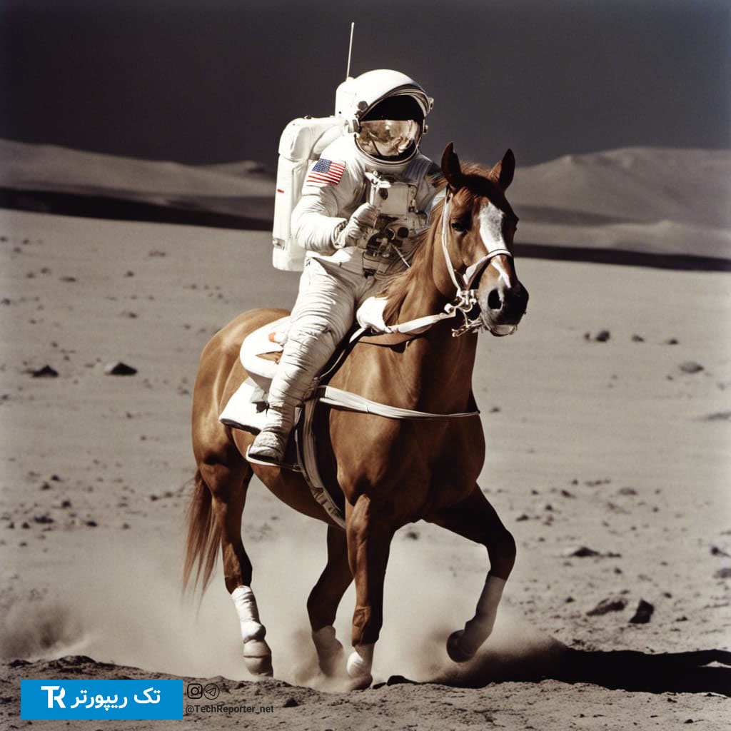 فضانوردی که اسب سواری می‌کند